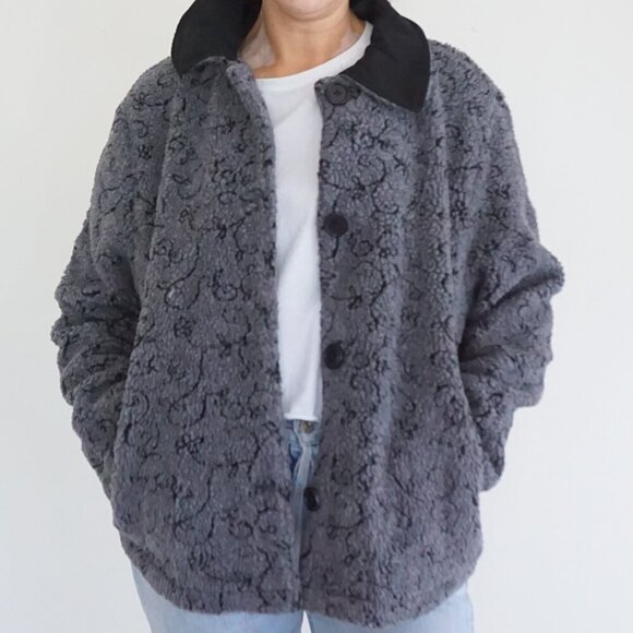 Jackets & Blazers - VTG David Paul New York Charcoal Textured Button Front Quilted Collar Jacket M